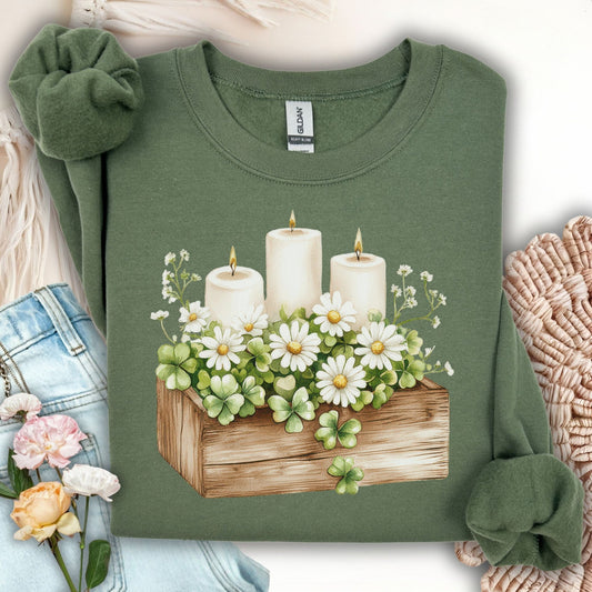 St. Patrick's Day Clover Centerpiece Sweatshirt