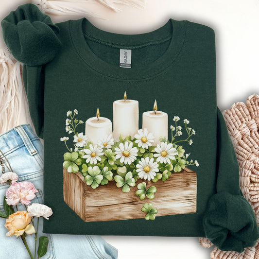 St. Patrick's Day Clover Centerpiece Sweatshirt