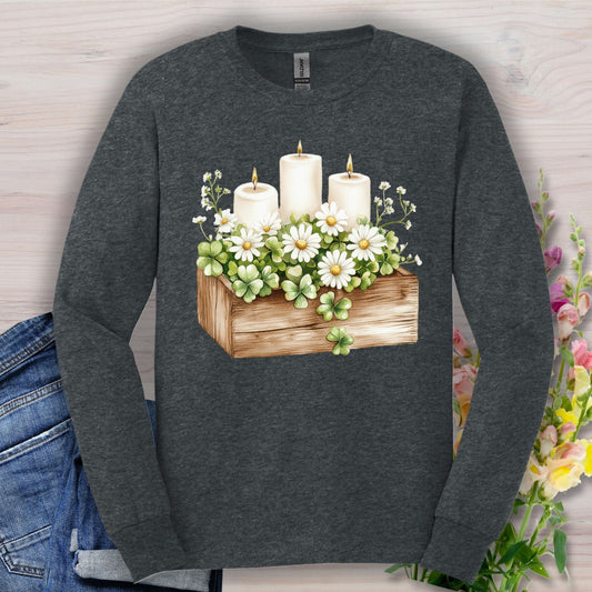 St. Patrick's Day Clover Planter Long Sleeve Tee