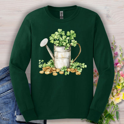 St. Patrick's Day Clover Watering Can Long Sleeve Tee
