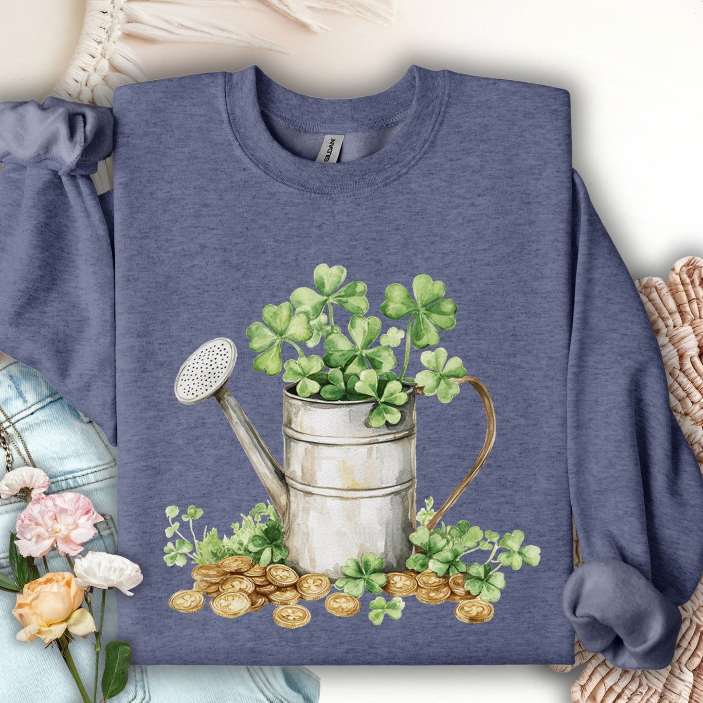 St. Patrick's Day Clover Watering Can Sweatshirt