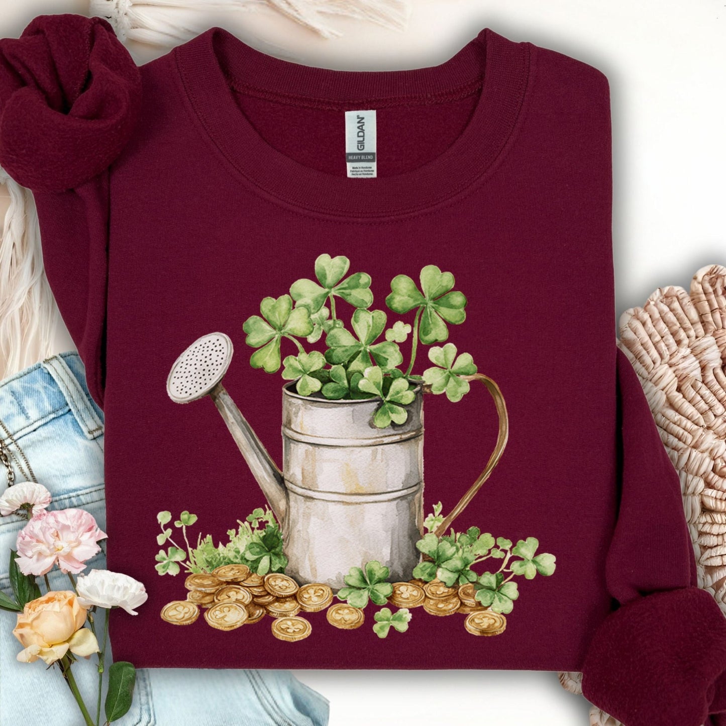 St. Patrick's Day Clover Watering Can Sweatshirt