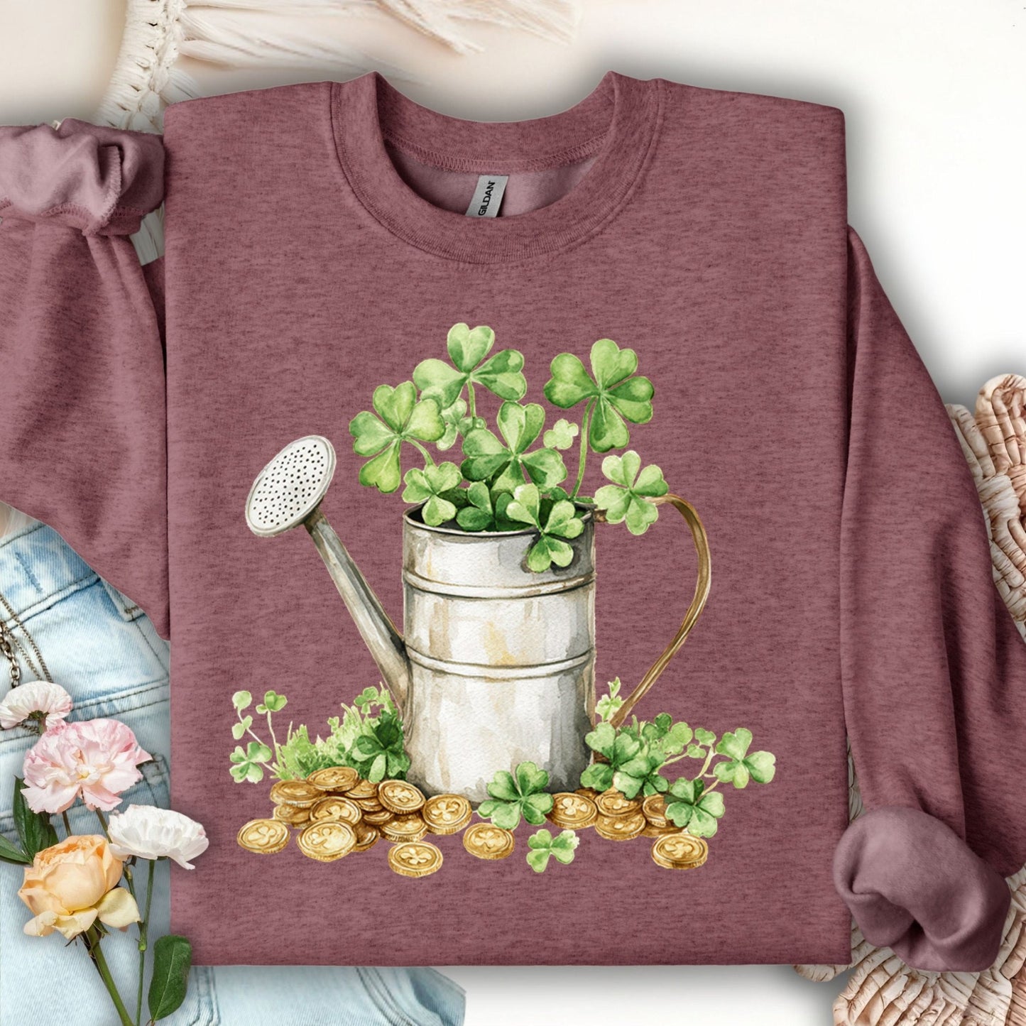St. Patrick's Day Clover Watering Can Sweatshirt