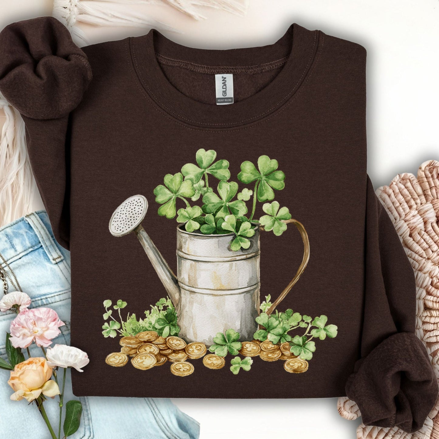 St. Patrick's Day Clover Watering Can Sweatshirt