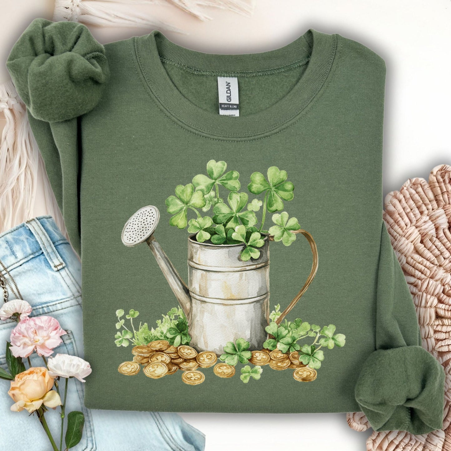 St. Patrick's Day Clover Watering Can Sweatshirt
