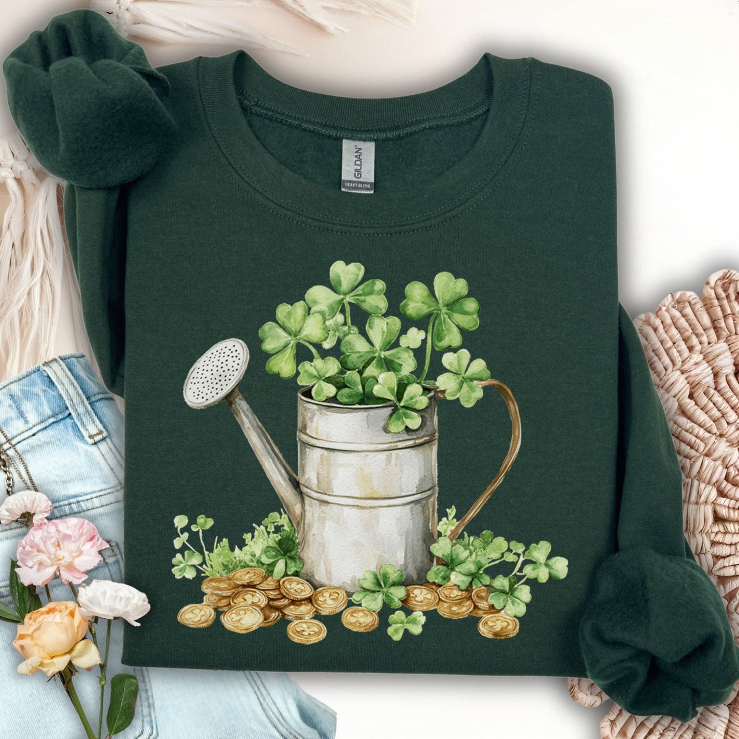 St. Patrick's Day Clover Watering Can Sweatshirt