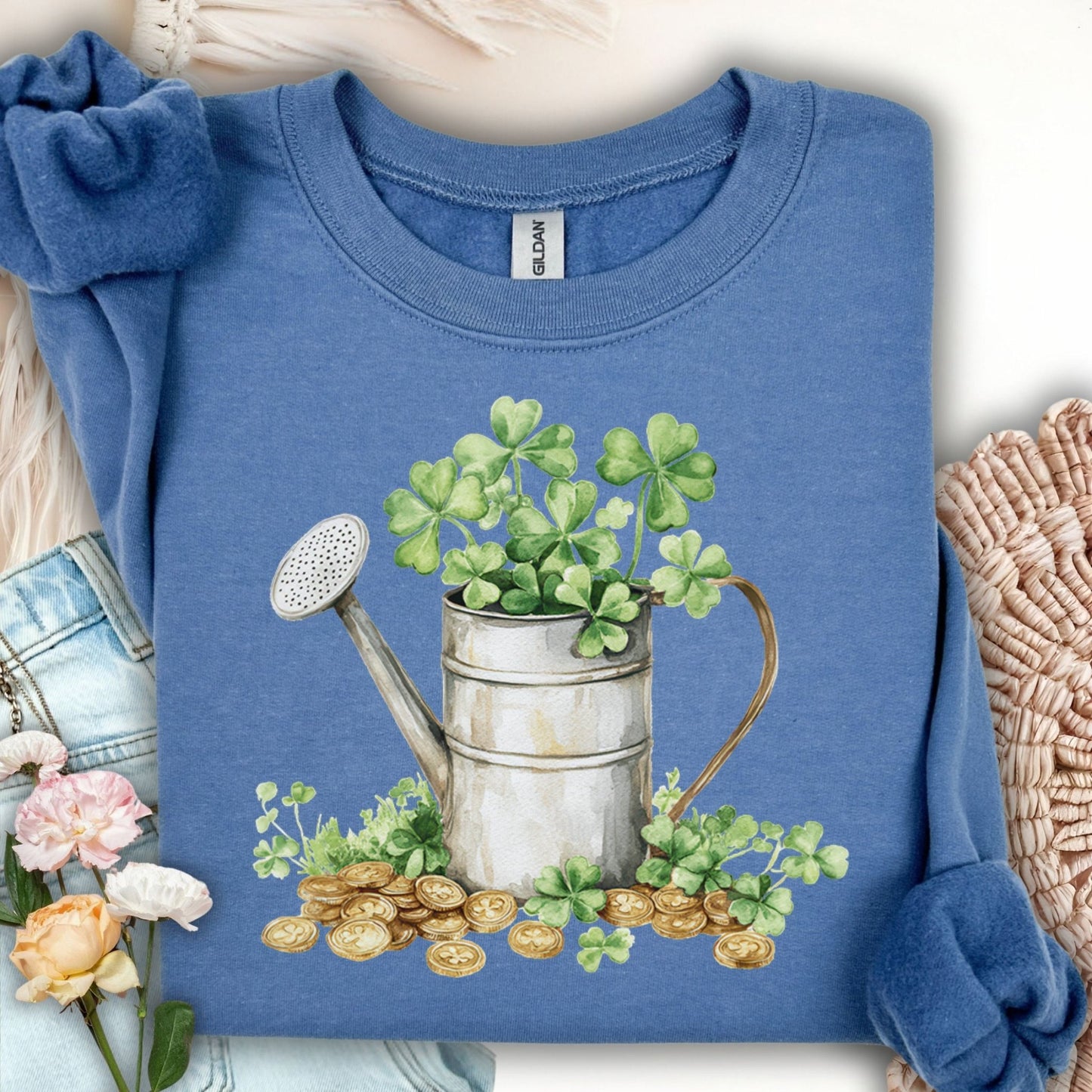 St. Patrick's Day Clover Watering Can Sweatshirt