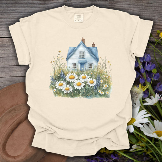 Summer Cottage & Wildflower Field T-Shirt