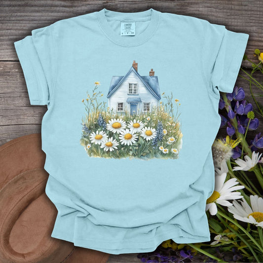 Summer Cottage & Wildflower Field T-Shirt