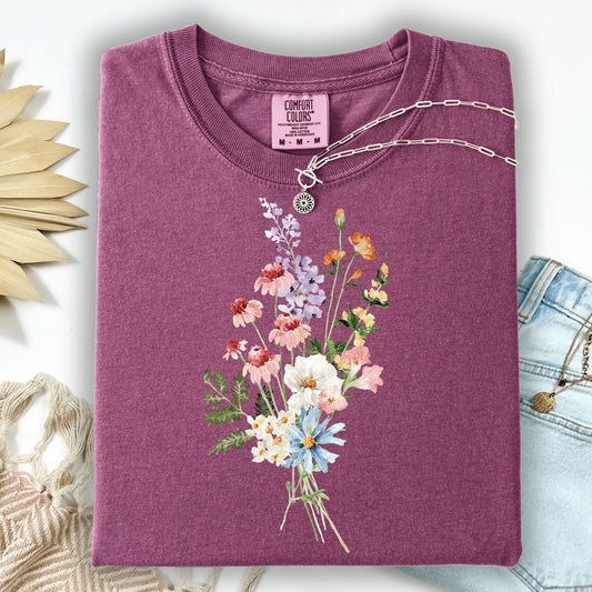 Wild Petal Threads T-Shirt S / Berry Summer Wildflowers T-Shirt