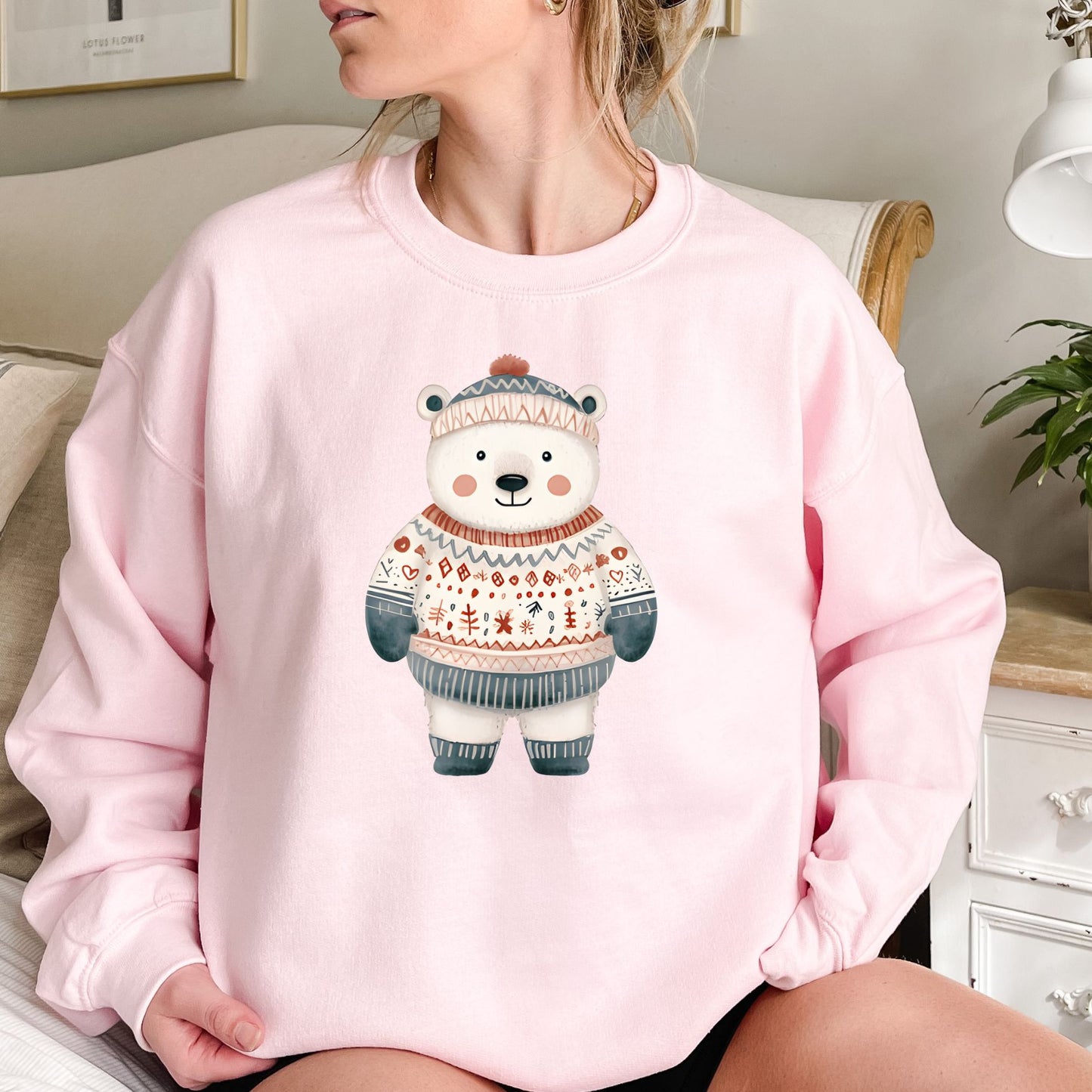 Sweet Fair Isle Polar Bear Sweatshirt