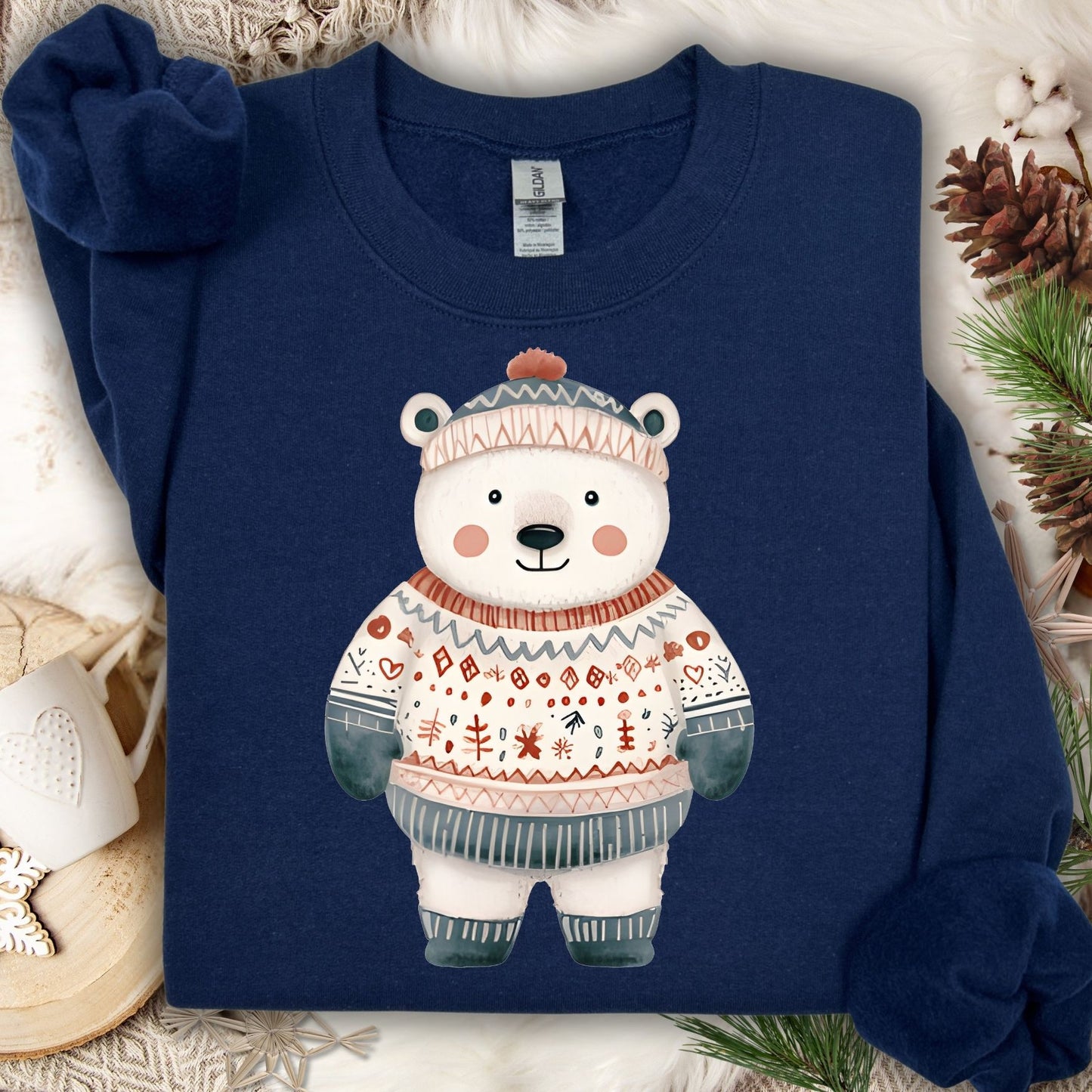 Sweet Fair Isle Polar Bear Sweatshirt