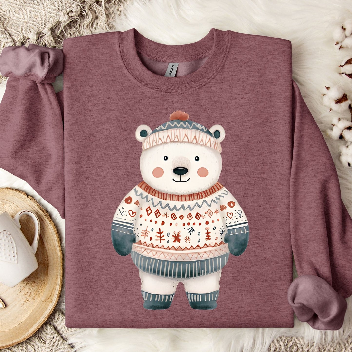 Sweet Fair Isle Polar Bear Sweatshirt