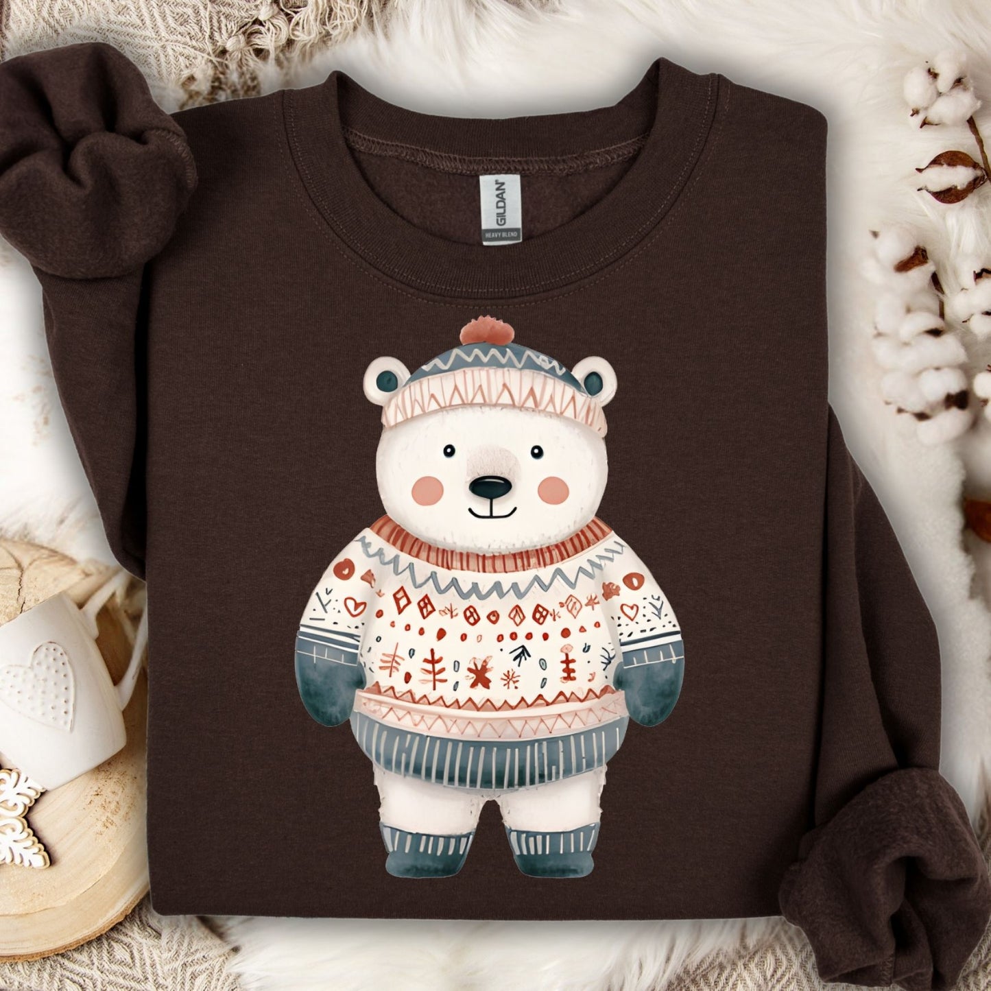 Sweet Fair Isle Polar Bear Sweatshirt