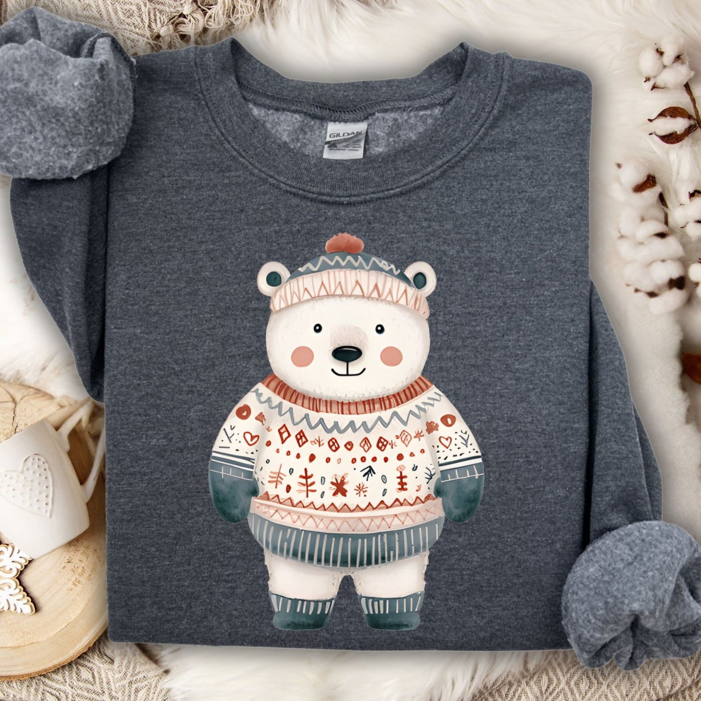 Sweet Fair Isle Polar Bear Sweatshirt