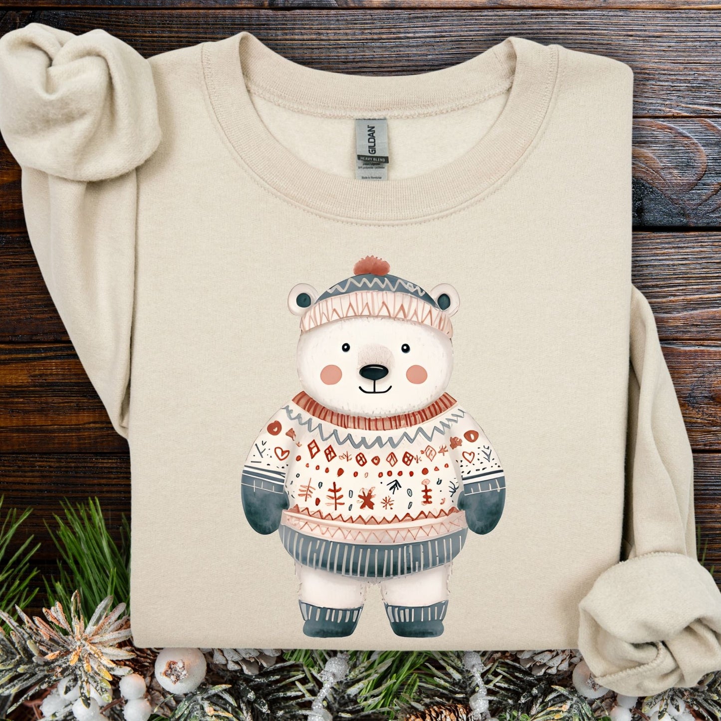 Sweet Fair Isle Polar Bear Sweatshirt