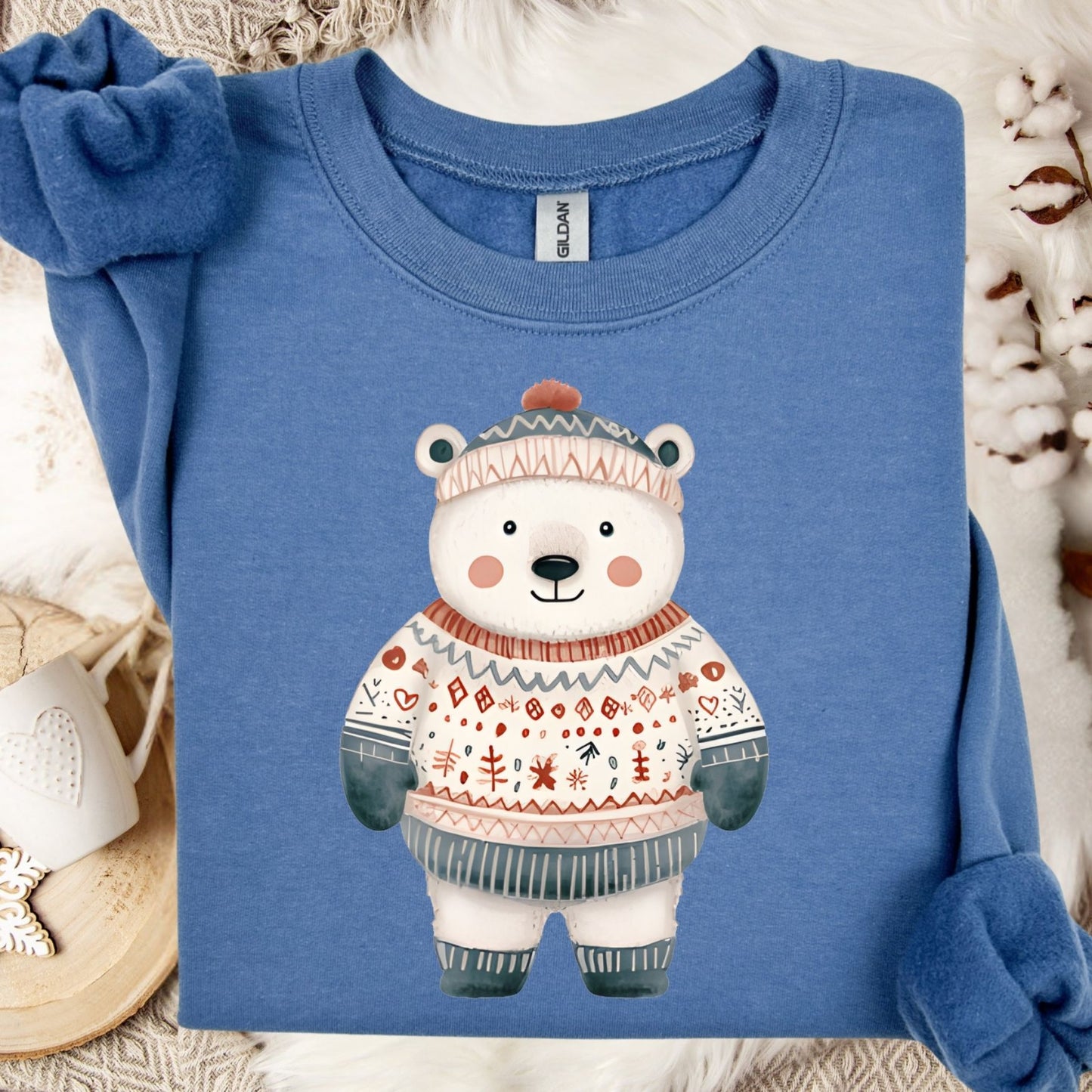 Sweet Fair Isle Polar Bear Sweatshirt