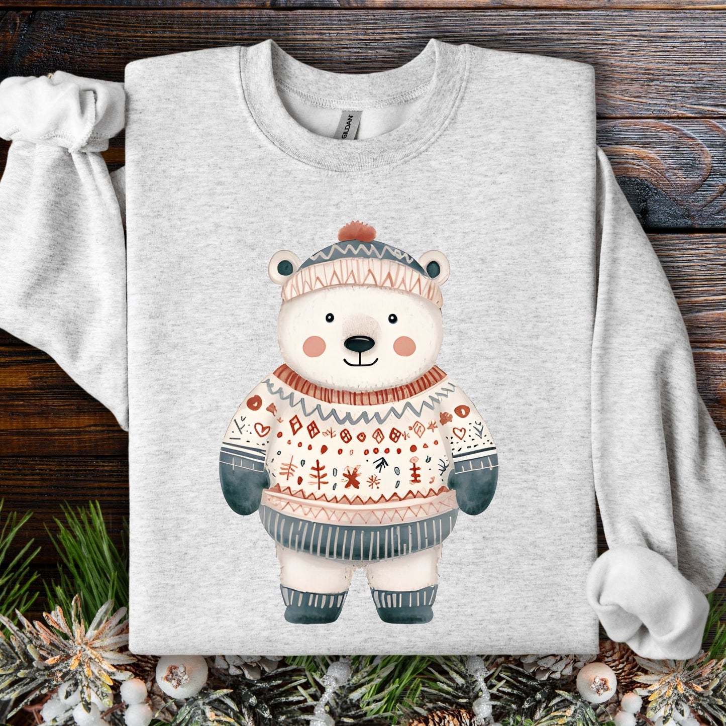 Sweet Fair Isle Polar Bear Sweatshirt