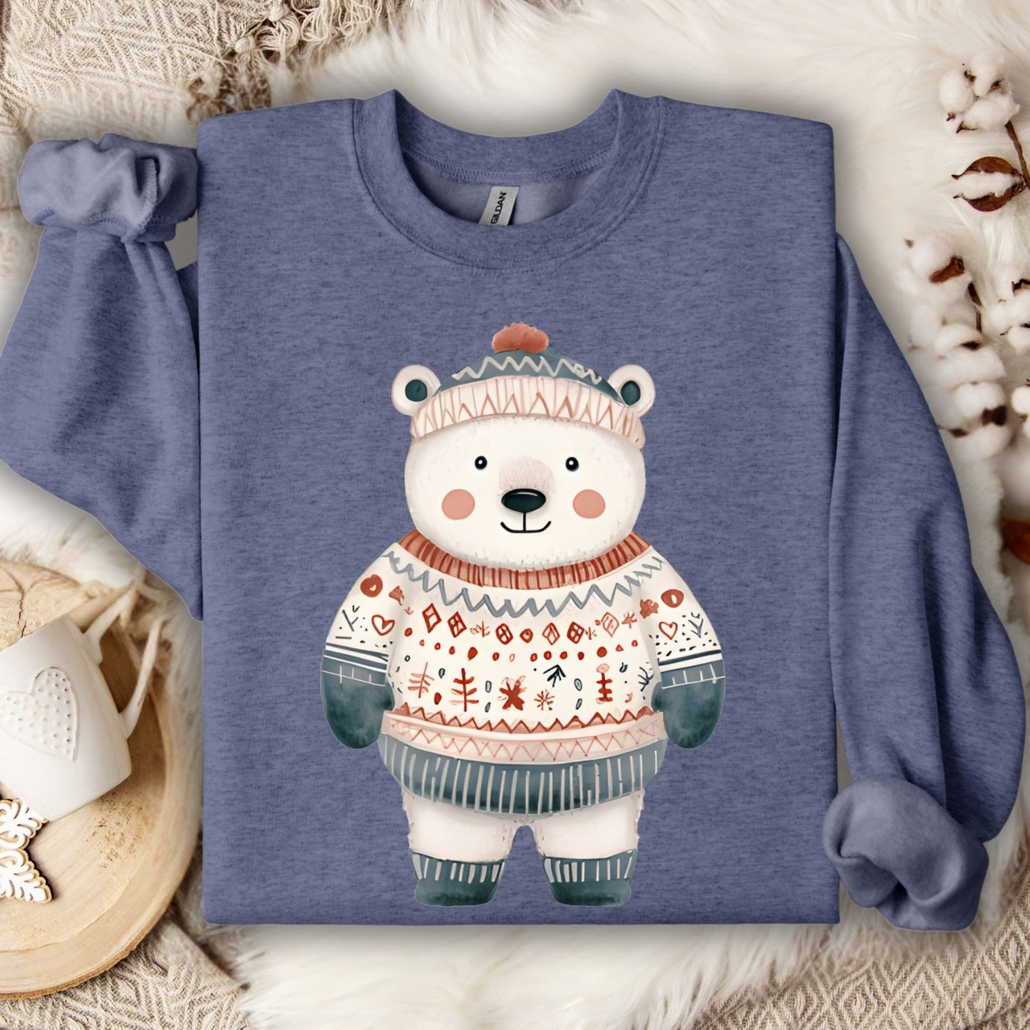 Sweet Fair Isle Polar Bear Sweatshirt