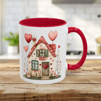 Sweet Pink and Green Valentine's Cottage Mug (11/15oz)