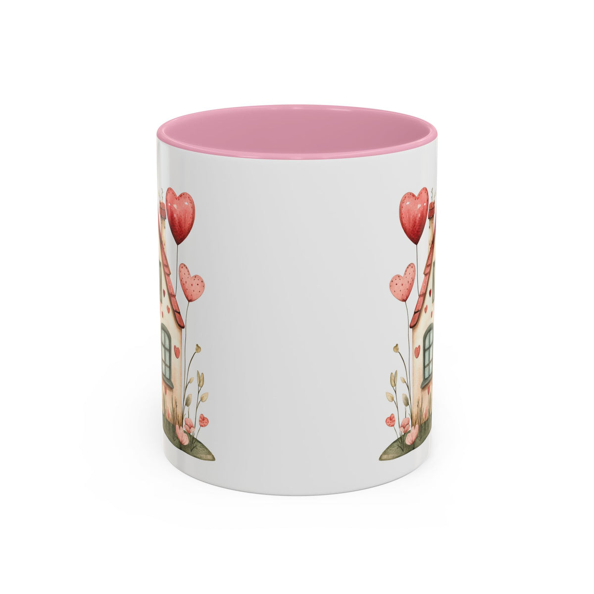 Sweet Pink and Green Valentine's Cottage Mug (11/15oz)