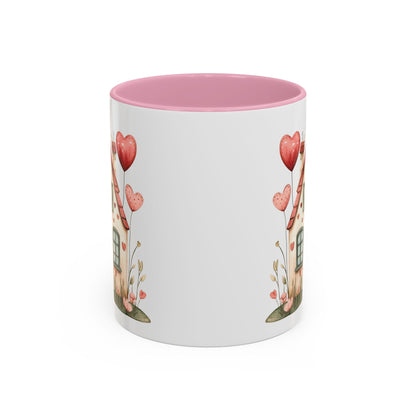 Sweet Pink and Green Valentine's Cottage Mug (11/15oz)