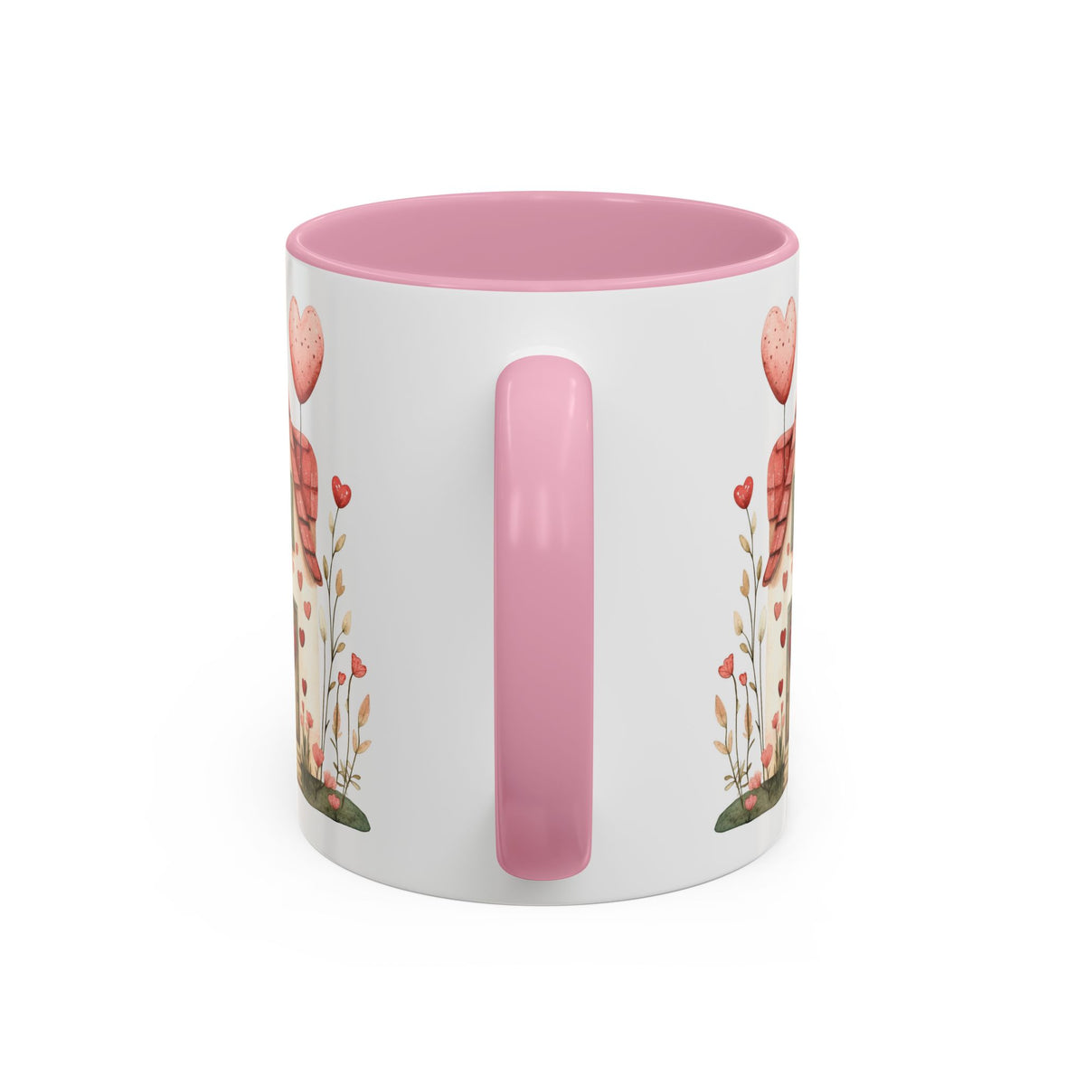Sweet Pink and Green Valentine's Cottage Mug (11/15oz)