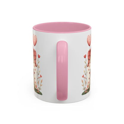 Sweet Pink and Green Valentine's Cottage Mug (11/15oz)