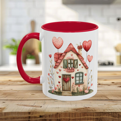 Sweet Pink and Green Valentine's Cottage Mug (11/15oz)