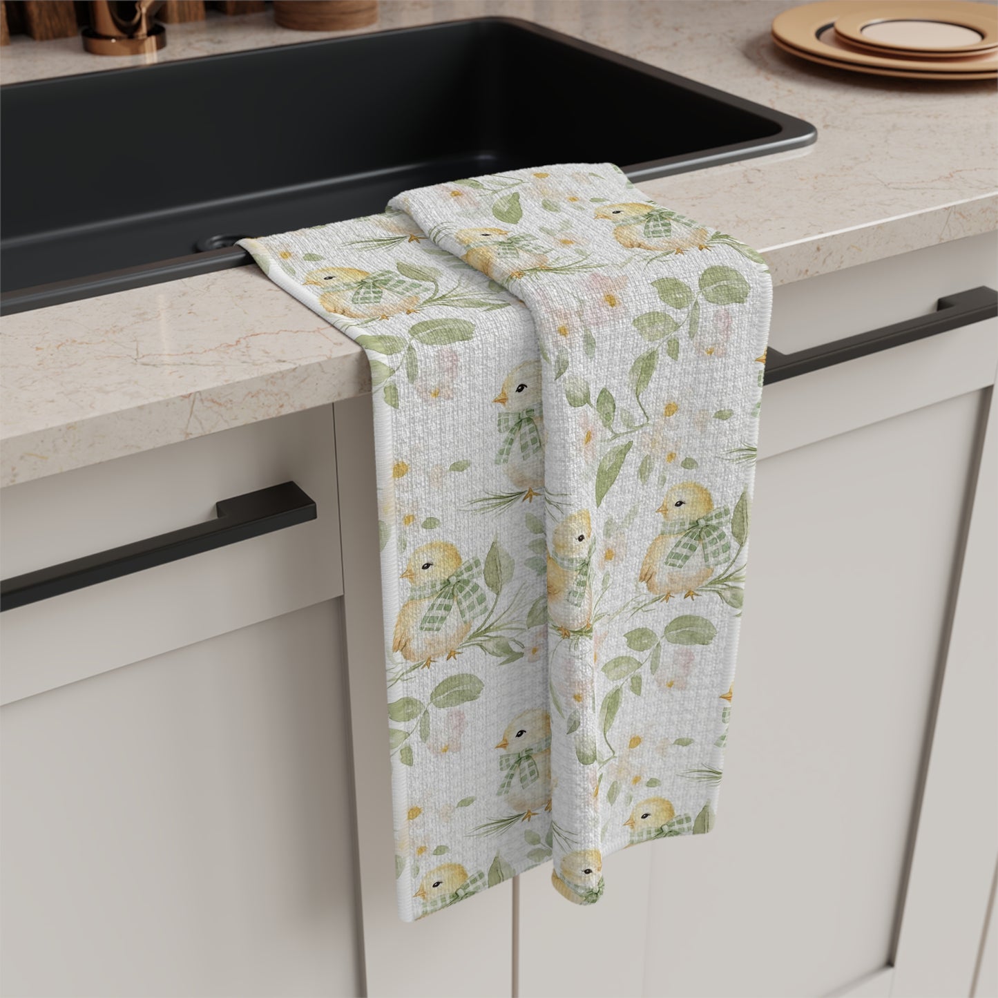 Sweet Spring Chick MicrofiberTea Towel
