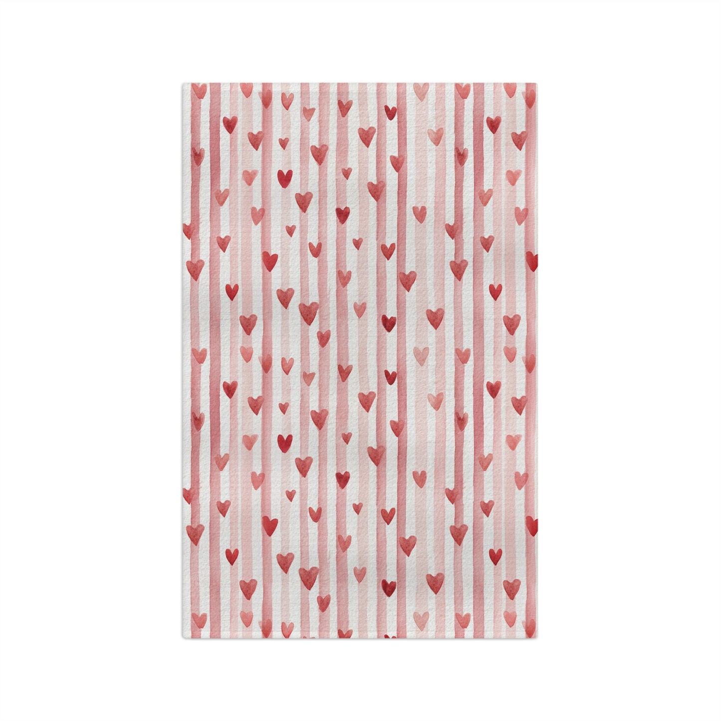 Sweet Valentine Heart & Stripe Microfiber Tea Towel