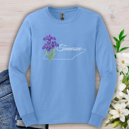 Tennessee State Flower Long Sleeve Tee — Iris