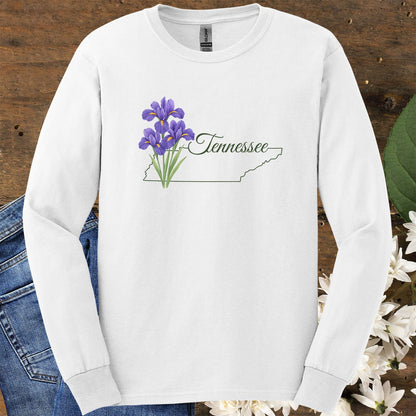 Tennessee State Flower Long Sleeve Tee — Iris