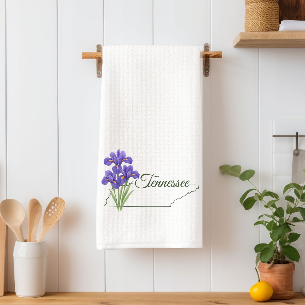 Tennessee State Flower Tea Towel — Iris