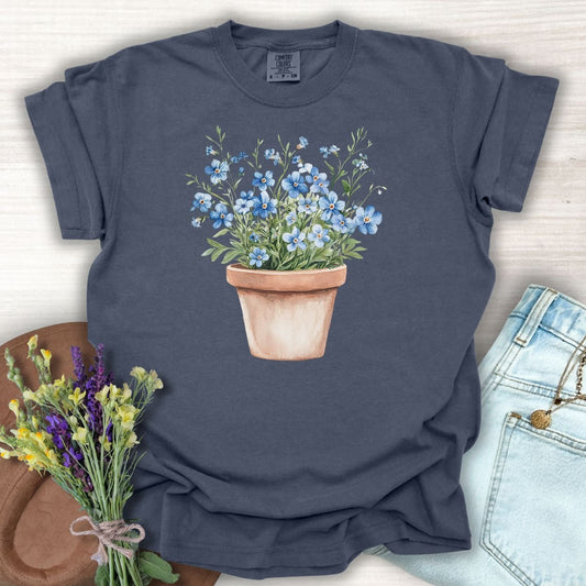 Terracotta Pot with Blue Forget-Me-Nots T-Shirt