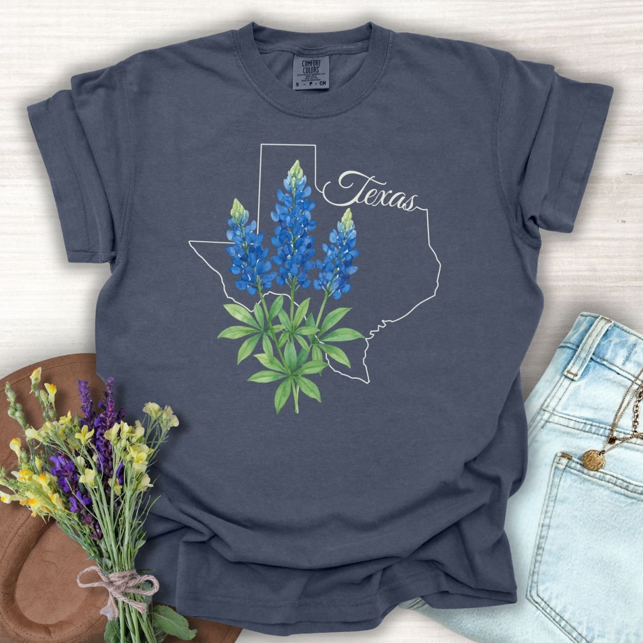 Texas State Flower T-Shirt - Bluebonnet