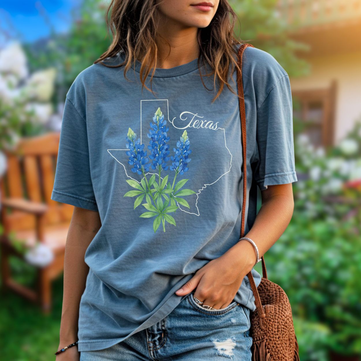 Texas State Flower T-Shirt - Bluebonnet