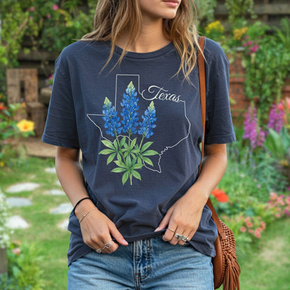 Texas State Flower T-Shirt - Bluebonnet