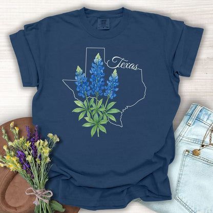 Texas State Flower T-Shirt - Bluebonnet