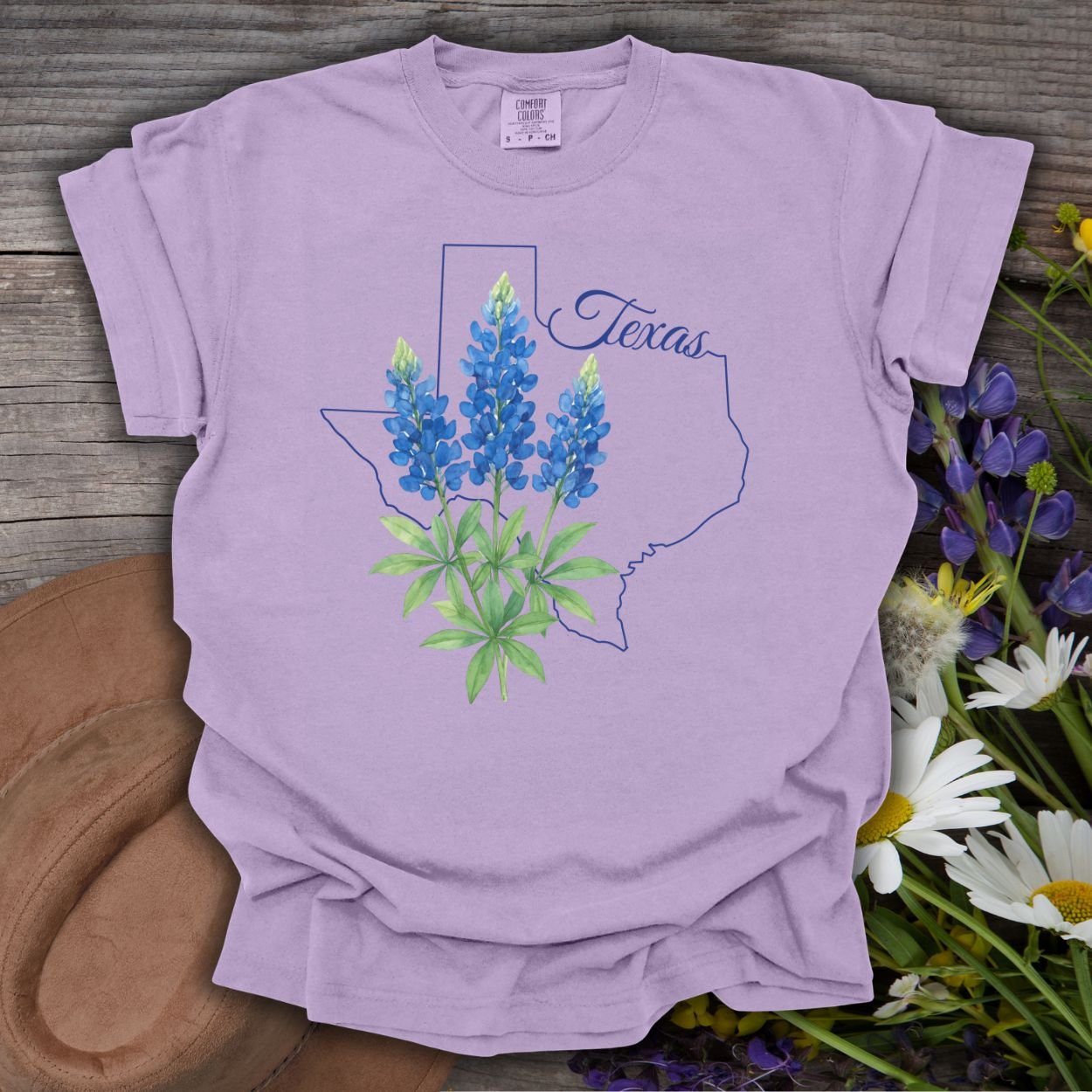 Texas State Flower T-Shirt - Bluebonnet