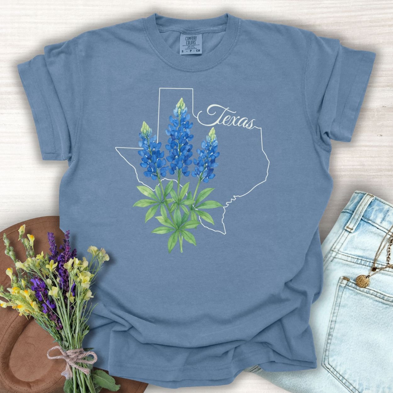 Texas State Flower T-Shirt - Bluebonnet