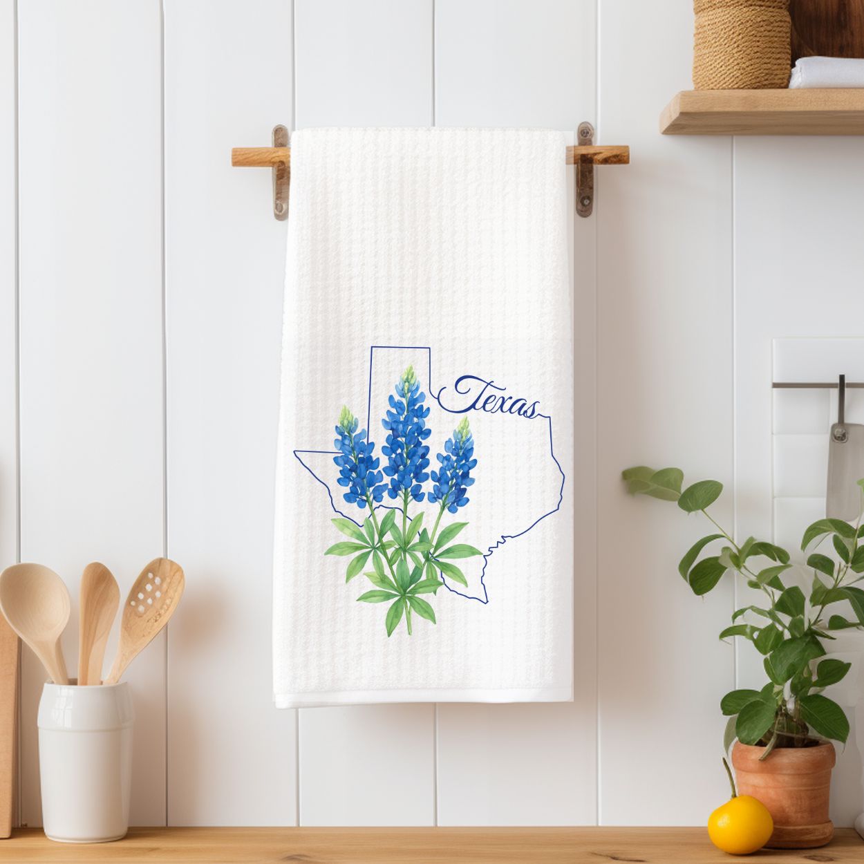 Texas State Flower Tea Towel - Bluebonnet