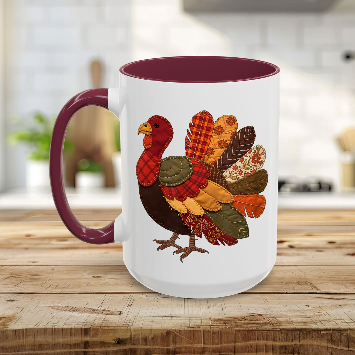 Thanksgiving Patchwork Turkey Mug (11/15oz)