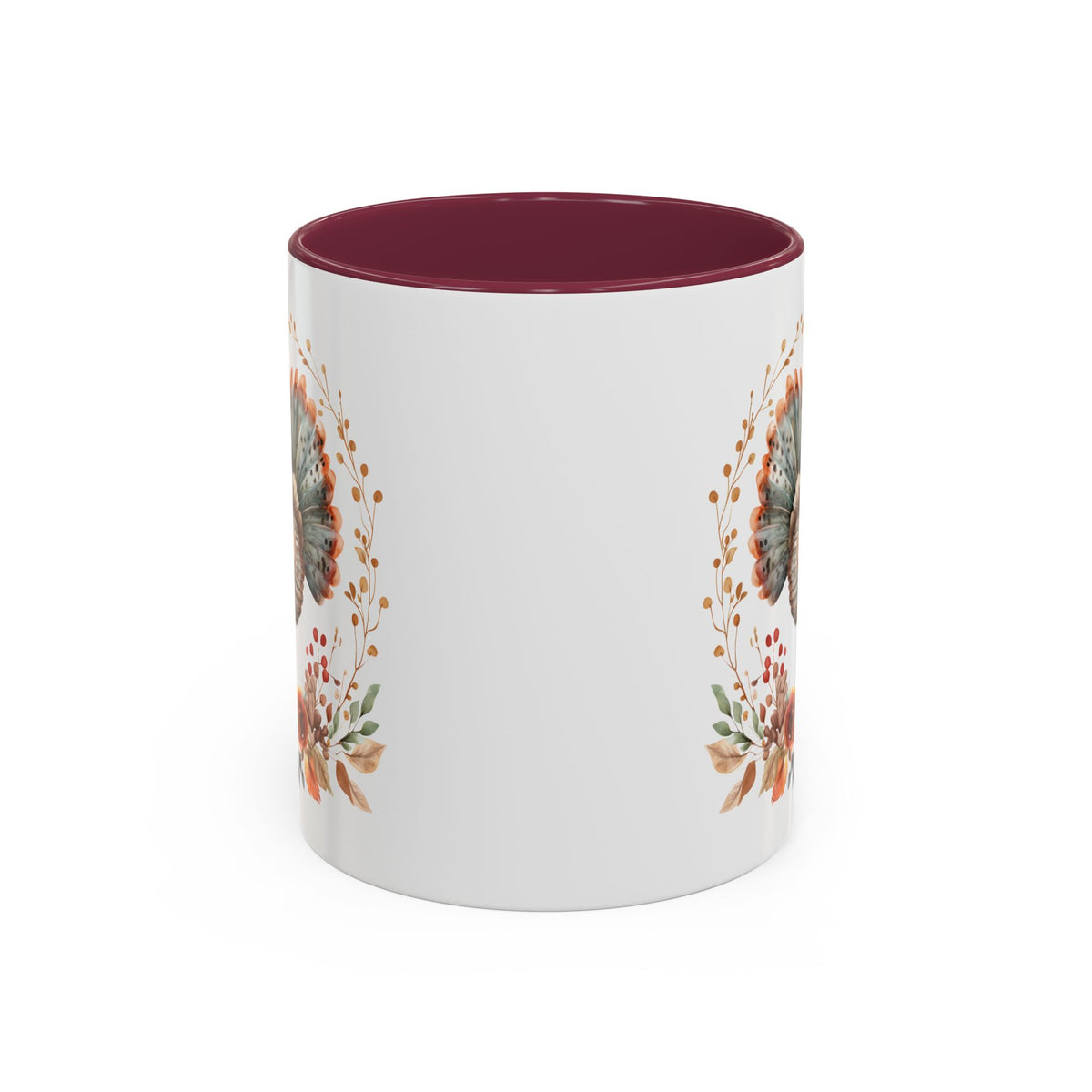 Thanksgiving Turkey Floral Wreath Mug (11/15oz)