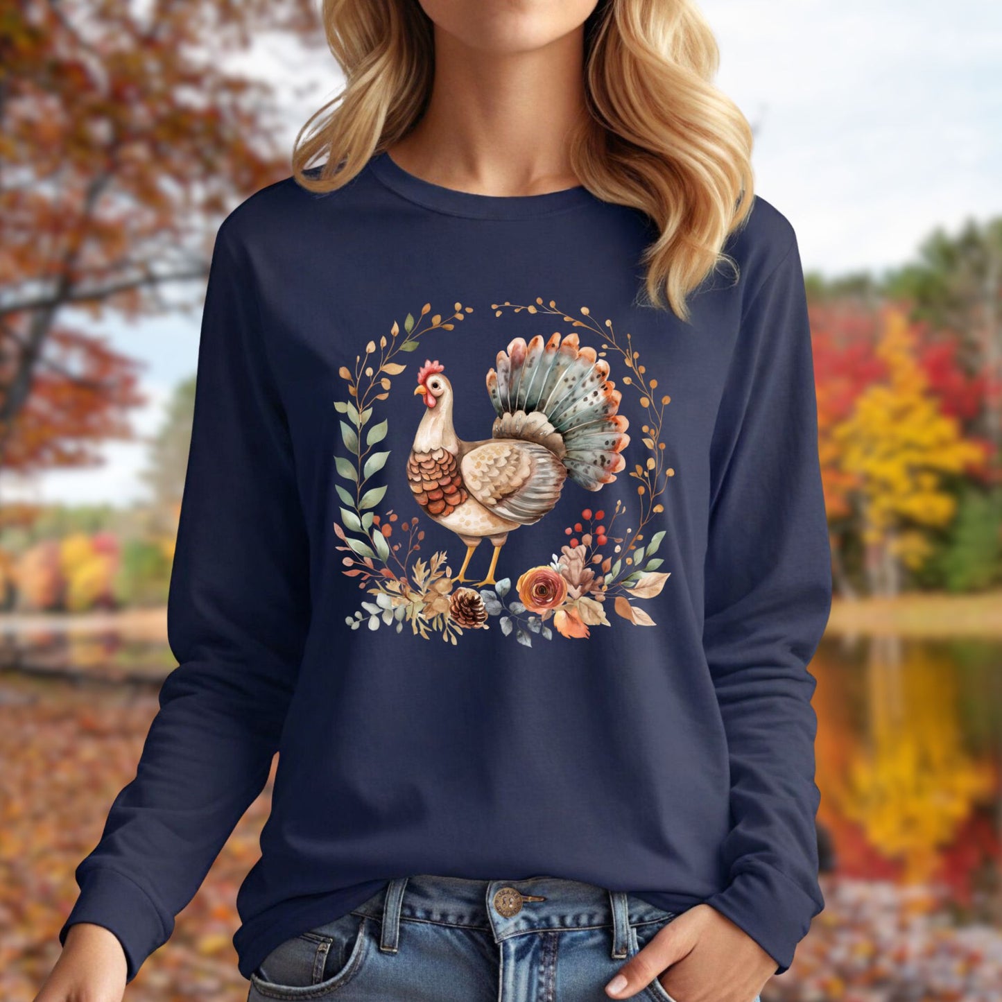 Thanksgiving Turkey Long Sleeve Tee