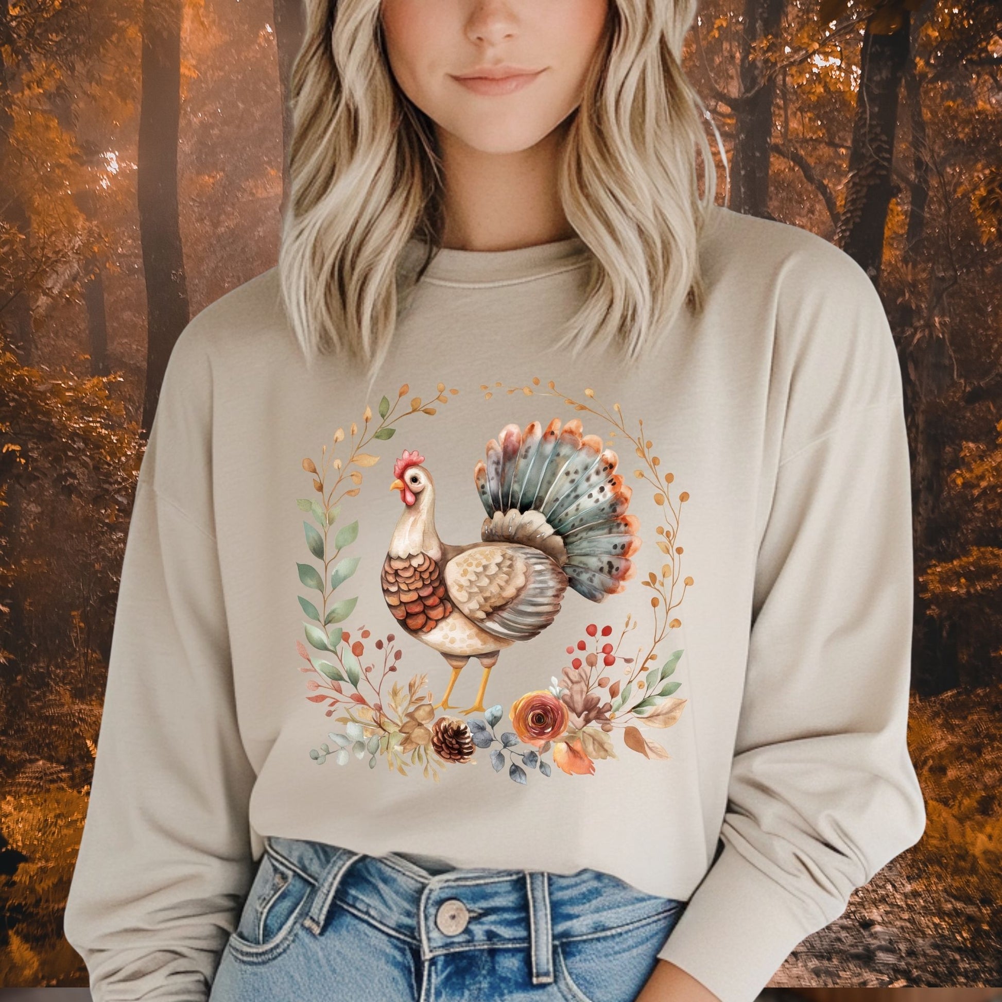 Thanksgiving Turkey Long Sleeve Tee