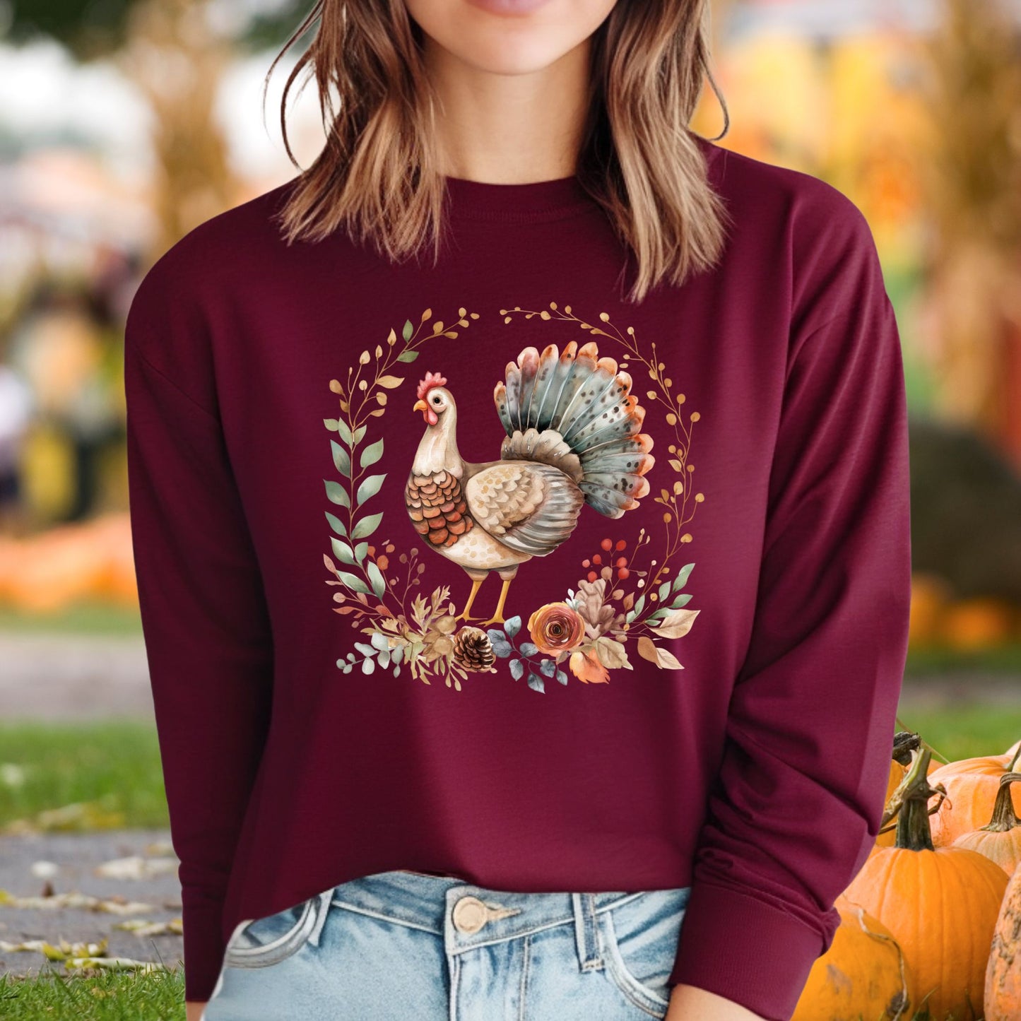 Thanksgiving Turkey Long Sleeve Tee