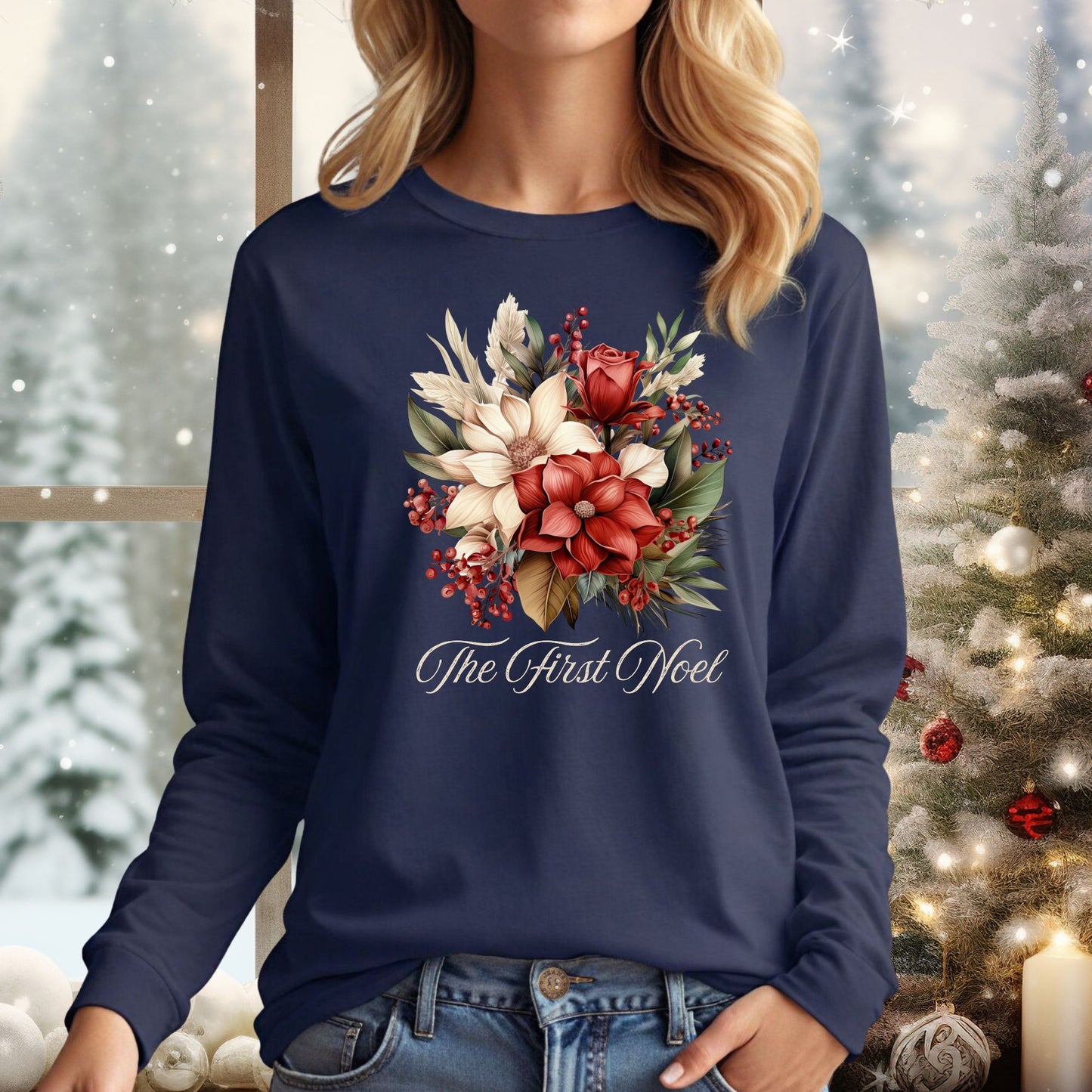 The First Noel Bouquet Long Sleeve Tee