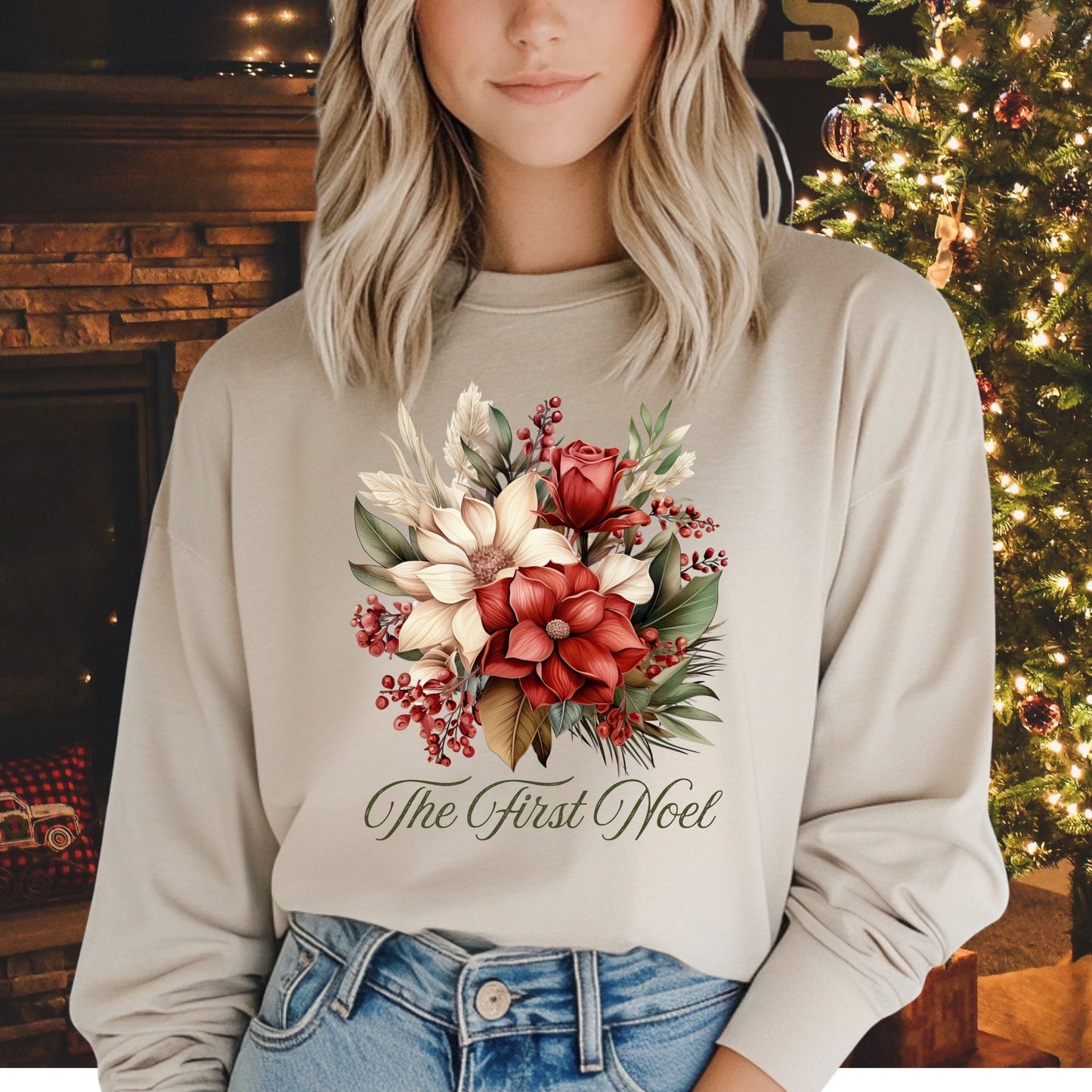 The First Noel Bouquet Long Sleeve Tee
