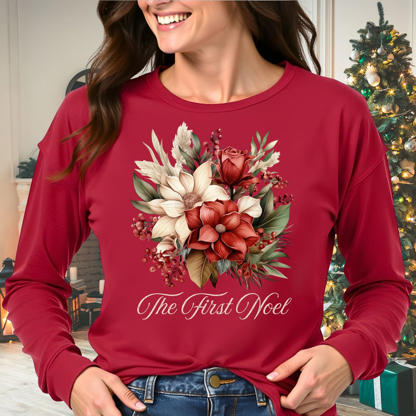 The First Noel Bouquet Long Sleeve Tee